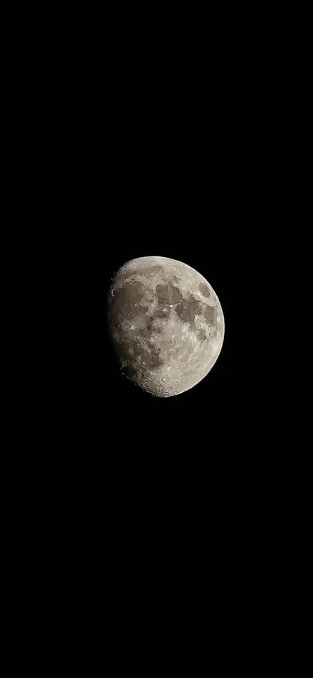 A gibbous moon against a black sky